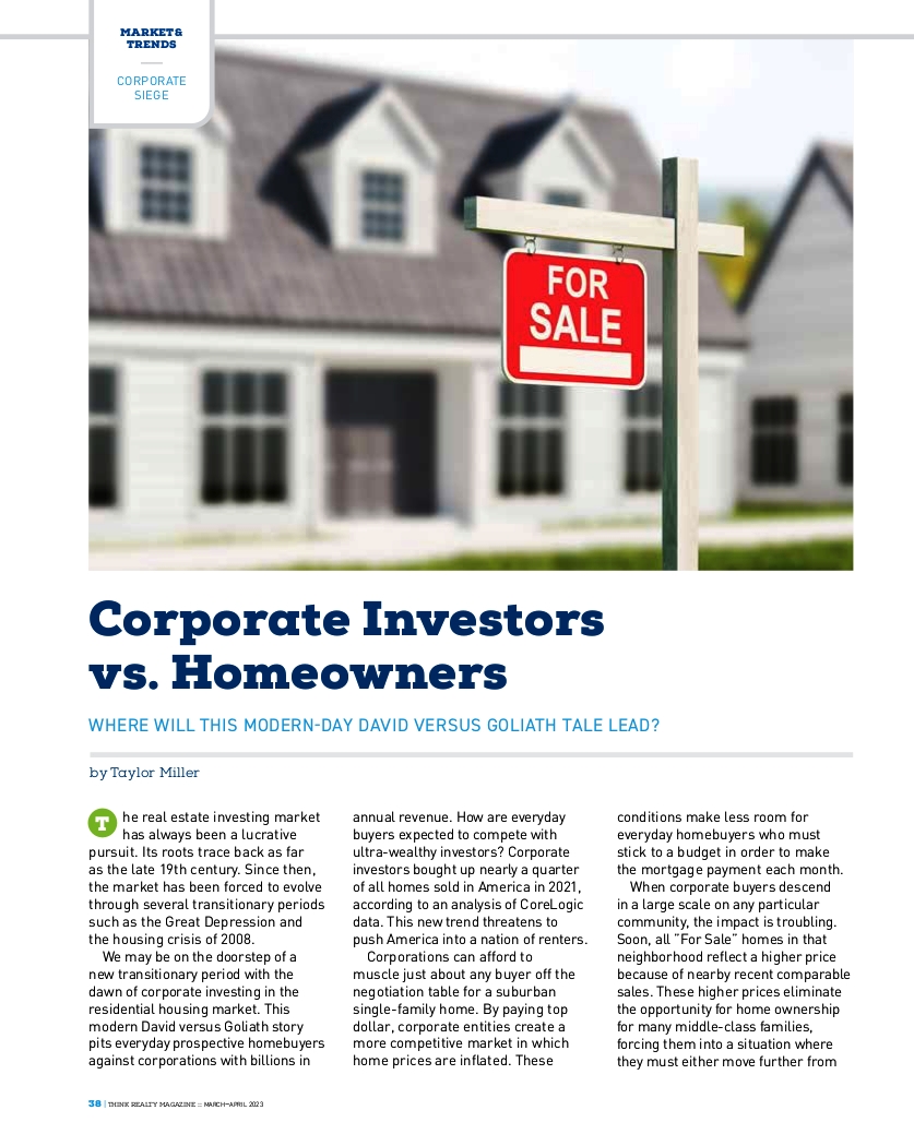 Corporate Investors vs Homeowners Think Realty Article Page 1