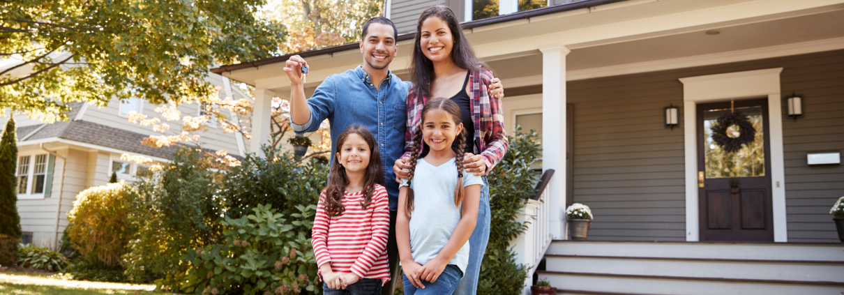 Family with new home