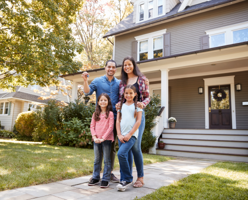 Family with new home