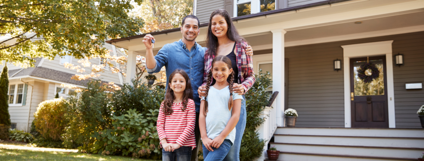 Family with new home